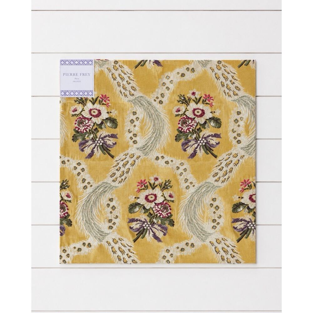 Vintage Pierre Frey Hermine Jonquille French Tapestry Fabric Sample Pillow Top